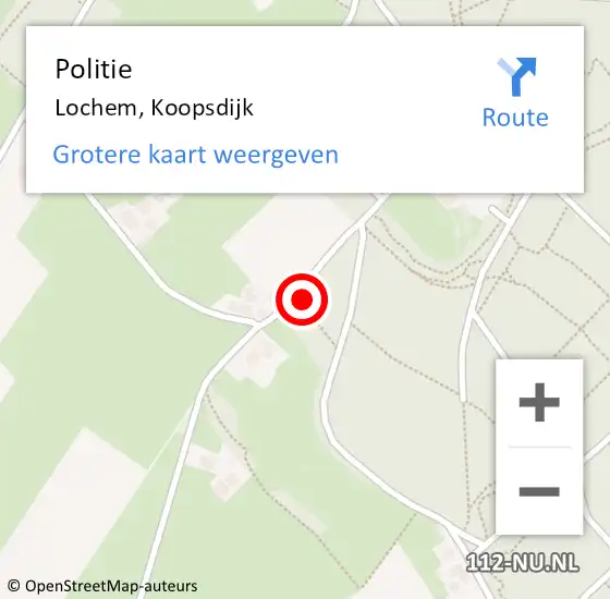 Locatie op kaart van de 112 melding: Politie Lochem, Koopsdijk op 27 november 2024 19:17