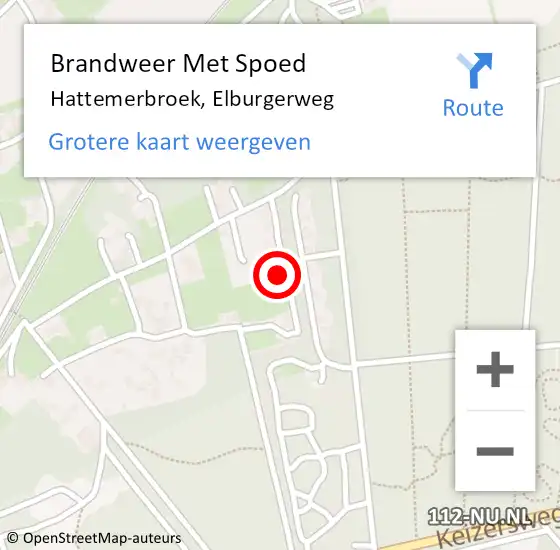 Locatie op kaart van de 112 melding: Brandweer Met Spoed Naar Hattemerbroek, Elburgerweg op 27 november 2024 19:21