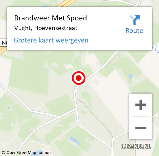 Locatie op kaart van de 112 melding: Brandweer Met Spoed Naar Vught, Hoevensestraat op 27 november 2024 19:25