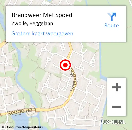 Locatie op kaart van de 112 melding: Brandweer Met Spoed Naar Zwolle, Reggelaan op 27 november 2024 19:29