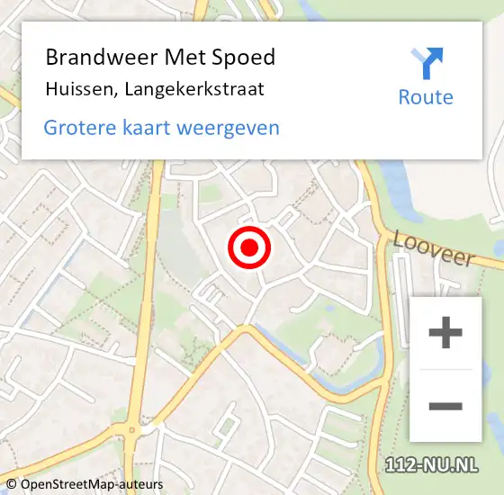 Locatie op kaart van de 112 melding: Brandweer Met Spoed Naar Huissen, Langekerkstraat op 27 november 2024 19:42