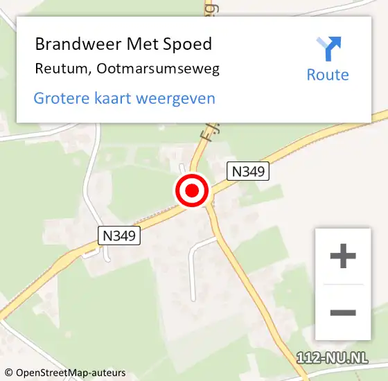 Locatie op kaart van de 112 melding: Brandweer Met Spoed Naar Reutum, Ootmarsumseweg op 27 november 2024 19:43