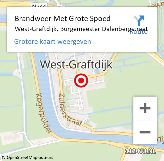 Locatie op kaart van de 112 melding: Brandweer Met Grote Spoed Naar West-Graftdijk, Burgemeester Dalenbergstraat op 27 november 2024 20:05