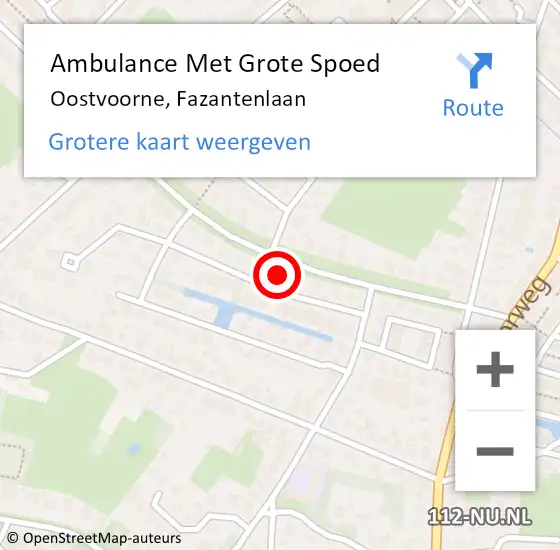 Locatie op kaart van de 112 melding: Ambulance Met Grote Spoed Naar Oostvoorne, Fazantenlaan op 27 november 2024 20:05