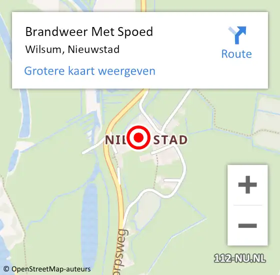 Locatie op kaart van de 112 melding: Brandweer Met Spoed Naar Wilsum, Nieuwstad op 27 november 2024 20:08