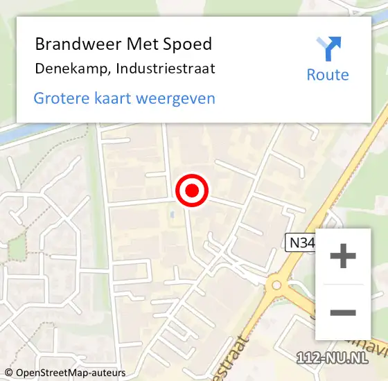 Locatie op kaart van de 112 melding: Brandweer Met Spoed Naar Denekamp, Industriestraat op 27 november 2024 20:17