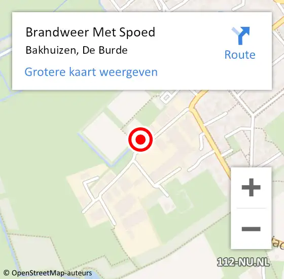 Locatie op kaart van de 112 melding: Brandweer Met Spoed Naar Bakhuizen, De Burde op 27 november 2024 20:20