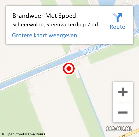 Locatie op kaart van de 112 melding: Brandweer Met Spoed Naar Scheerwolde, Steenwijkerdiep-Zuid op 27 november 2024 20:29