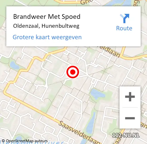 Locatie op kaart van de 112 melding: Brandweer Met Spoed Naar Oldenzaal, Hunenbultweg op 27 november 2024 20:29