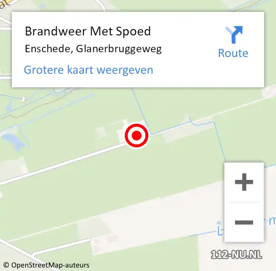 Locatie op kaart van de 112 melding: Brandweer Met Spoed Naar Enschede, Glanerbruggeweg op 27 november 2024 20:39