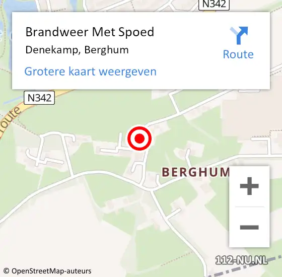 Locatie op kaart van de 112 melding: Brandweer Met Spoed Naar Denekamp, Berghum op 27 november 2024 20:39