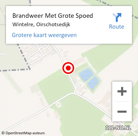 Locatie op kaart van de 112 melding: Brandweer Met Grote Spoed Naar Wintelre, Oirschotsedijk op 27 november 2024 20:41