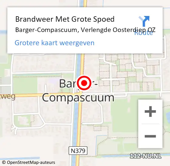 Locatie op kaart van de 112 melding: Brandweer Met Grote Spoed Naar Barger-Compascuum, Verlengde Oosterdiep OZ op 27 november 2024 20:42