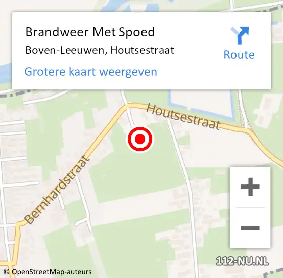 Locatie op kaart van de 112 melding: Brandweer Met Spoed Naar Boven-Leeuwen, Houtsestraat op 27 november 2024 20:43