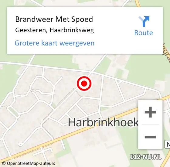 Locatie op kaart van de 112 melding: Brandweer Met Spoed Naar Geesteren, Haarbrinksweg op 27 november 2024 20:48