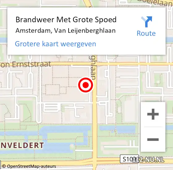 Locatie op kaart van de 112 melding: Brandweer Met Grote Spoed Naar Amsterdam, Van Leijenberghlaan op 27 november 2024 20:51