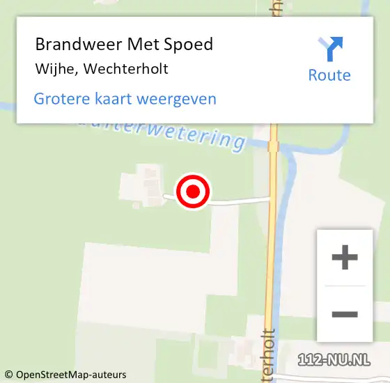 Locatie op kaart van de 112 melding: Brandweer Met Spoed Naar Wijhe, Wechterholt op 27 november 2024 20:58