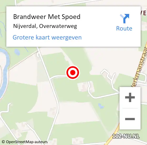 Locatie op kaart van de 112 melding: Brandweer Met Spoed Naar Nijverdal, Overwaterweg op 27 november 2024 21:01