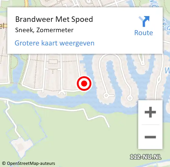 Locatie op kaart van de 112 melding: Brandweer Met Spoed Naar Sneek, Zomermeter op 27 november 2024 21:04