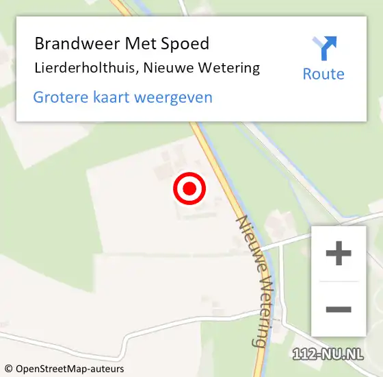 Locatie op kaart van de 112 melding: Brandweer Met Spoed Naar Lierderholthuis, Nieuwe Wetering op 27 november 2024 21:05