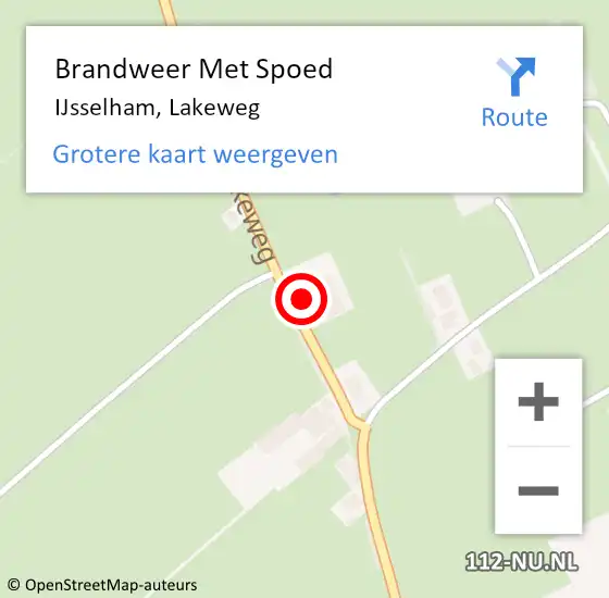 Locatie op kaart van de 112 melding: Brandweer Met Spoed Naar IJsselham, Lakeweg op 27 november 2024 21:08