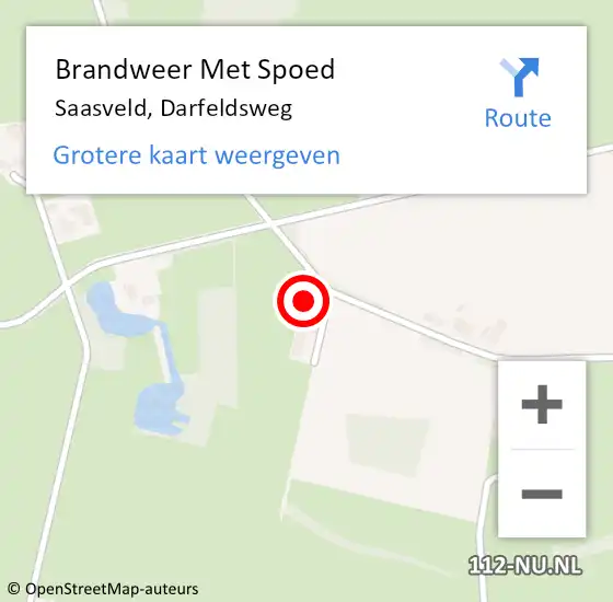 Locatie op kaart van de 112 melding: Brandweer Met Spoed Naar Saasveld, Darfeldsweg op 27 november 2024 21:09