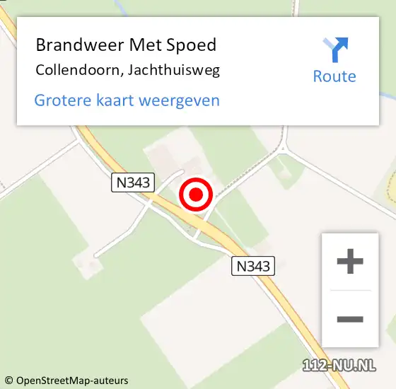 Locatie op kaart van de 112 melding: Brandweer Met Spoed Naar Collendoorn, Jachthuisweg op 27 november 2024 21:11