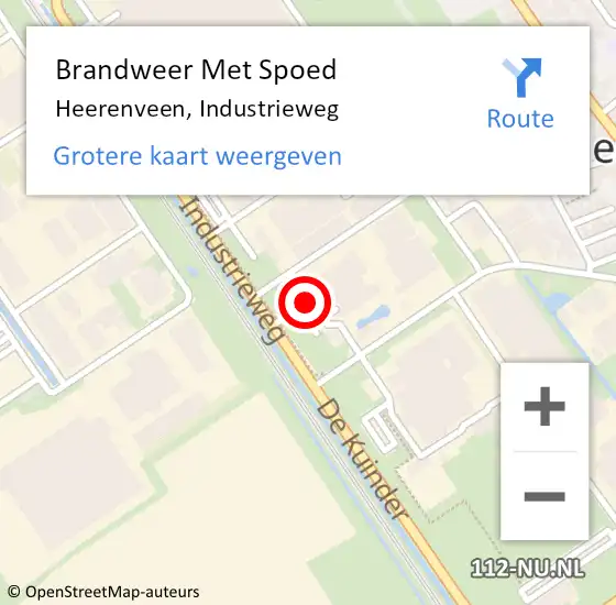 Locatie op kaart van de 112 melding: Brandweer Met Spoed Naar Heerenveen, Industrieweg op 27 november 2024 21:13