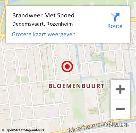 Locatie op kaart van de 112 melding: Brandweer Met Spoed Naar Dedemsvaart, Rozenheim op 27 november 2024 21:18