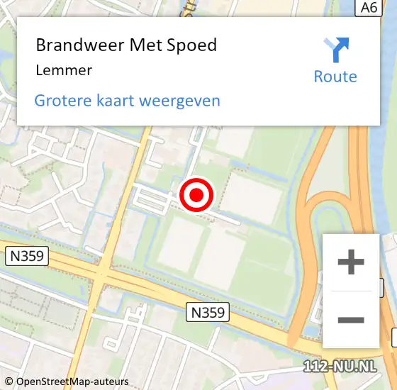 Locatie op kaart van de 112 melding: Brandweer Met Spoed Naar Lemmer op 27 november 2024 21:20