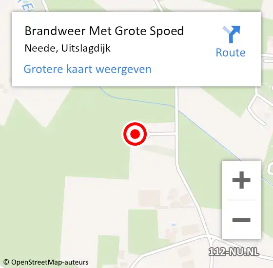 Locatie op kaart van de 112 melding: Brandweer Met Grote Spoed Naar Neede, Uitslagdijk op 27 november 2024 21:25