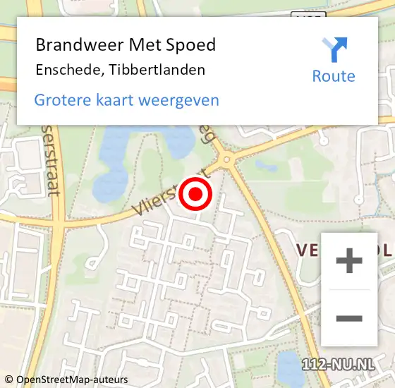 Locatie op kaart van de 112 melding: Brandweer Met Spoed Naar Enschede, Tibbertlanden op 27 november 2024 21:29