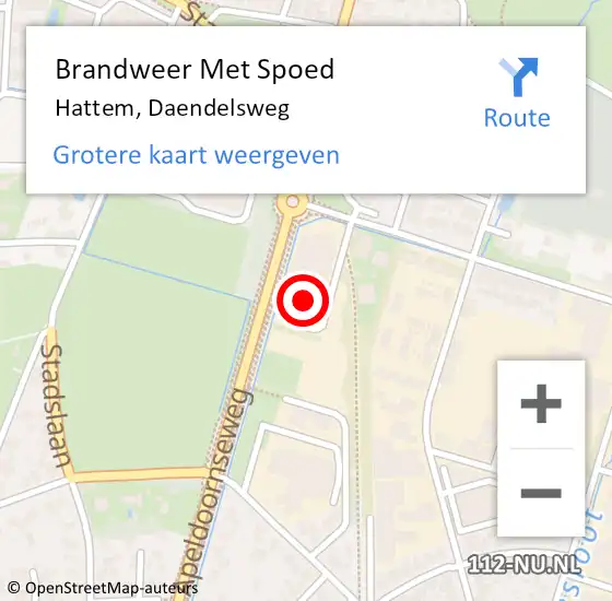 Locatie op kaart van de 112 melding: Brandweer Met Spoed Naar Hattem, Daendelsweg op 27 november 2024 21:32