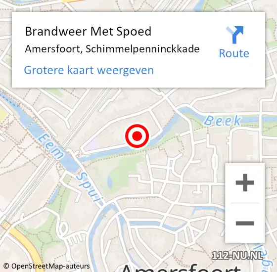 Locatie op kaart van de 112 melding: Brandweer Met Spoed Naar Amersfoort, Schimmelpenninckkade op 27 november 2024 21:33