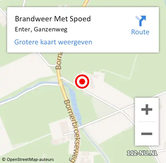 Locatie op kaart van de 112 melding: Brandweer Met Spoed Naar Enter, Ganzenweg op 27 november 2024 21:44