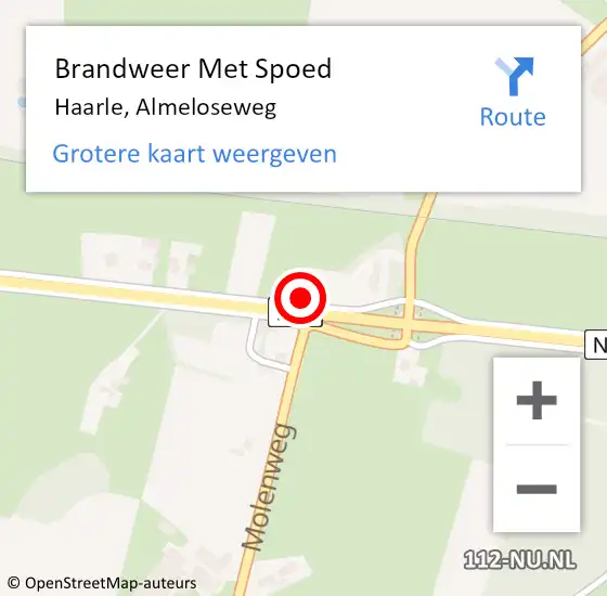 Locatie op kaart van de 112 melding: Brandweer Met Spoed Naar Haarle, Almeloseweg op 27 november 2024 21:48