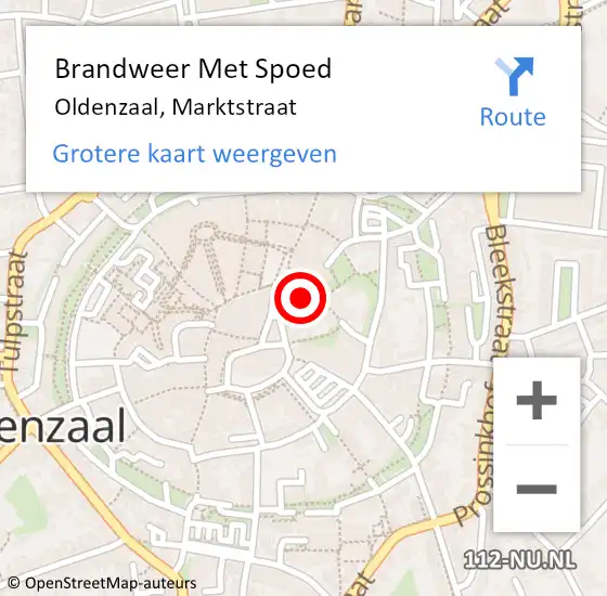 Locatie op kaart van de 112 melding: Brandweer Met Spoed Naar Oldenzaal, Marktstraat op 27 november 2024 21:51