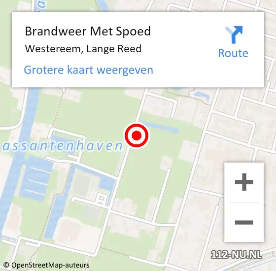 Locatie op kaart van de 112 melding: Brandweer Met Spoed Naar Westereem, Lange Reed op 27 november 2024 21:54