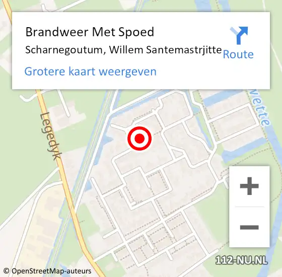 Locatie op kaart van de 112 melding: Brandweer Met Spoed Naar Scharnegoutum, Willem Santemastrjitte op 27 november 2024 22:00