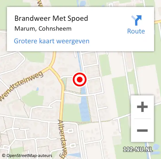 Locatie op kaart van de 112 melding: Brandweer Met Spoed Naar Marum, Cohnsheem op 27 november 2024 22:02