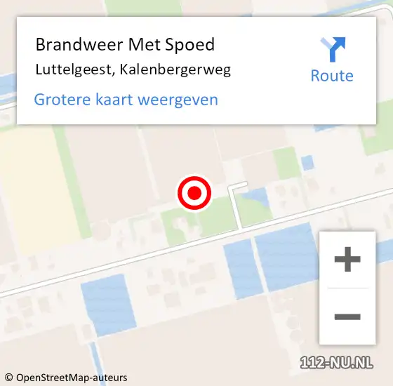 Locatie op kaart van de 112 melding: Brandweer Met Spoed Naar Luttelgeest, Kalenbergerweg op 27 november 2024 22:27