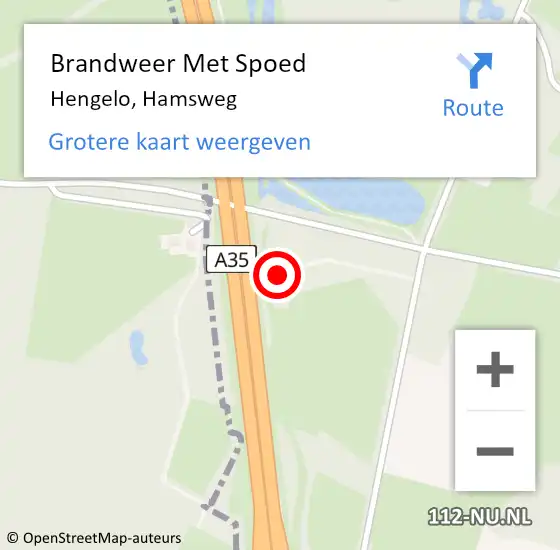 Locatie op kaart van de 112 melding: Brandweer Met Spoed Naar Hengelo, Hamsweg op 27 november 2024 22:30