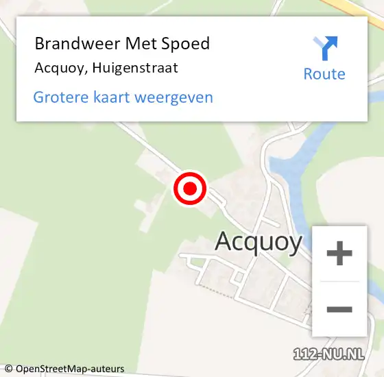 Locatie op kaart van de 112 melding: Brandweer Met Spoed Naar Acquoy, Huigenstraat op 27 november 2024 22:31