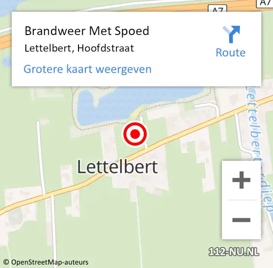 Locatie op kaart van de 112 melding: Brandweer Met Spoed Naar Lettelbert, Hoofdstraat op 27 november 2024 22:39