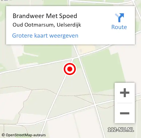 Locatie op kaart van de 112 melding: Brandweer Met Spoed Naar Oud Ootmarsum, Uelserdijk op 27 november 2024 22:44