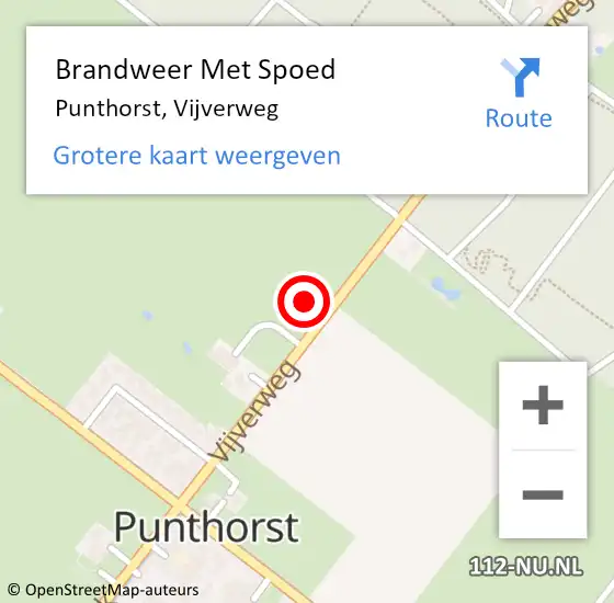 Locatie op kaart van de 112 melding: Brandweer Met Spoed Naar Punthorst, Vijverweg op 27 november 2024 23:04