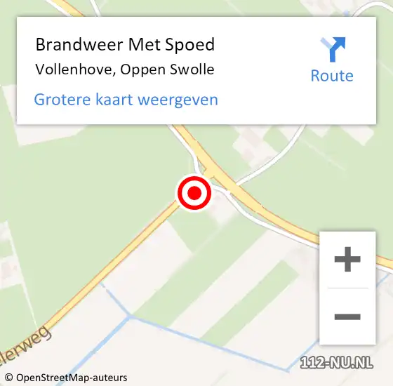 Locatie op kaart van de 112 melding: Brandweer Met Spoed Naar Vollenhove, Oppen Swolle op 27 november 2024 23:06