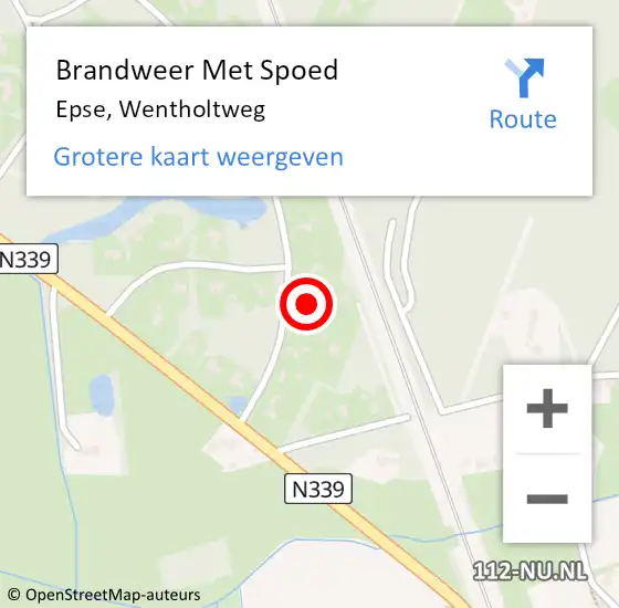 Locatie op kaart van de 112 melding: Brandweer Met Spoed Naar Epse, Wentholtweg op 27 november 2024 23:46