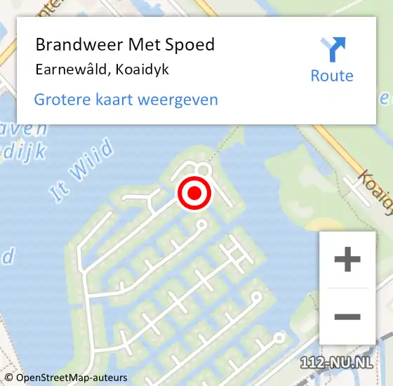 Locatie op kaart van de 112 melding: Brandweer Met Spoed Naar Earnewâld, Koaidyk op 27 november 2024 23:53