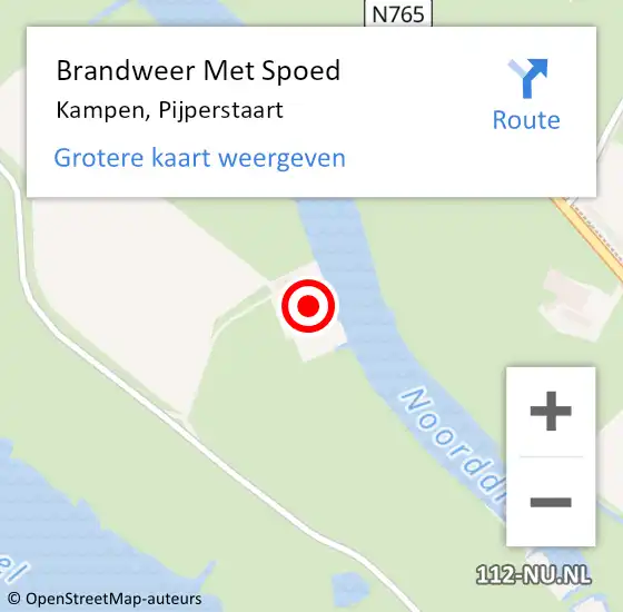 Locatie op kaart van de 112 melding: Brandweer Met Spoed Naar Kampen, Pijperstaart op 28 november 2024 00:10